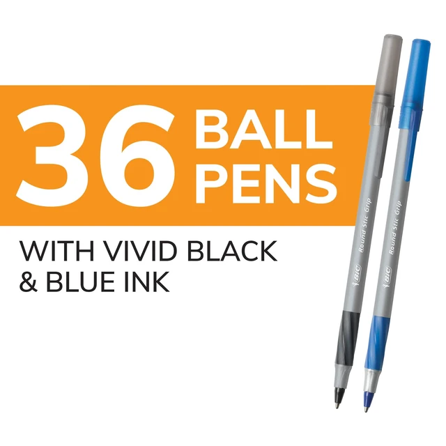 Alt view image 2 of 5 - BIC Ballpoint Pen, Black and Blue Ink, 36-Count
