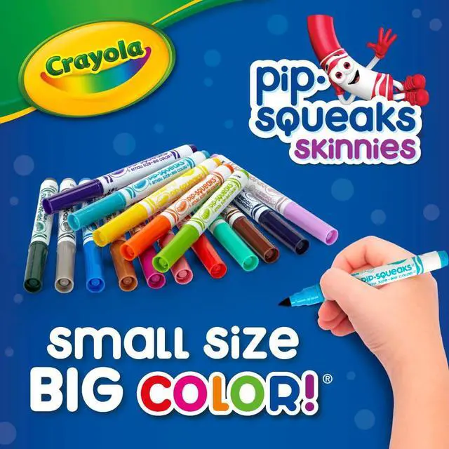 Alt view image 4 of 7 - Crayola Pip Squeaks Skinnies Washable Marker Set (16ct), Mini Markers for Toddlers, Thin Coloring Markers for Kids, Spring Crafts Supplies