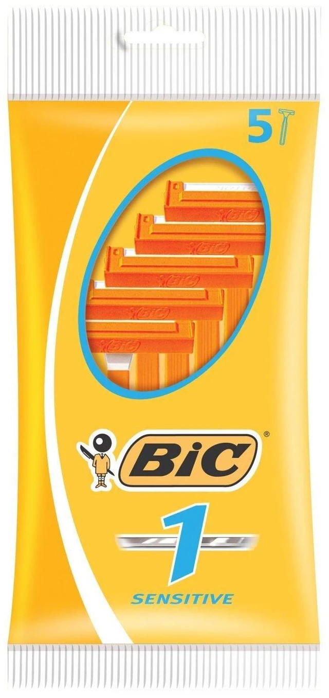 Main image of Bic Men Classic Sensitive Disposable Razors, 5 Count (Pack of 1)