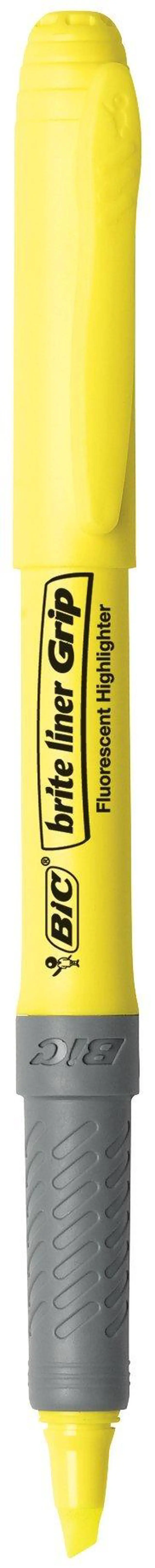 Alt view image 5 of 5 - BIC Brite Liner Grip Highlighters, Chisel Tip, 5-Count Pack, Yellow