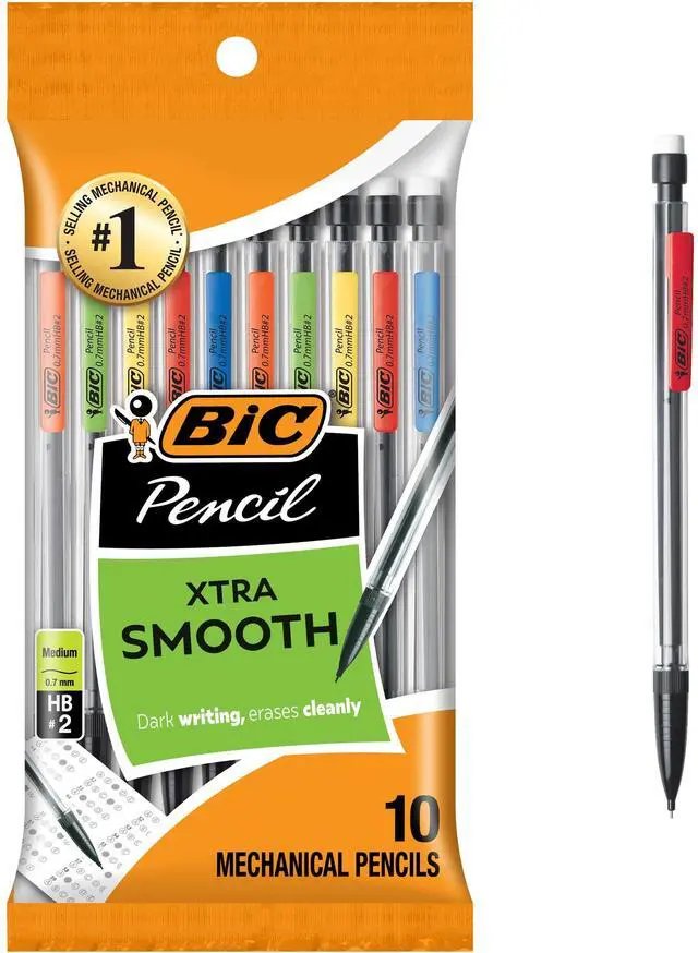 Main image of BIC Xtra-Smooth Mechanical Pencils, Medium Point, 0.7mm, 10-Count Pack
