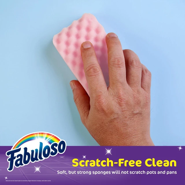 Alt view image 2 of 6 - Fabuloso Scratch-Free Kitchen Dish Sponges, Purple, 4 Count