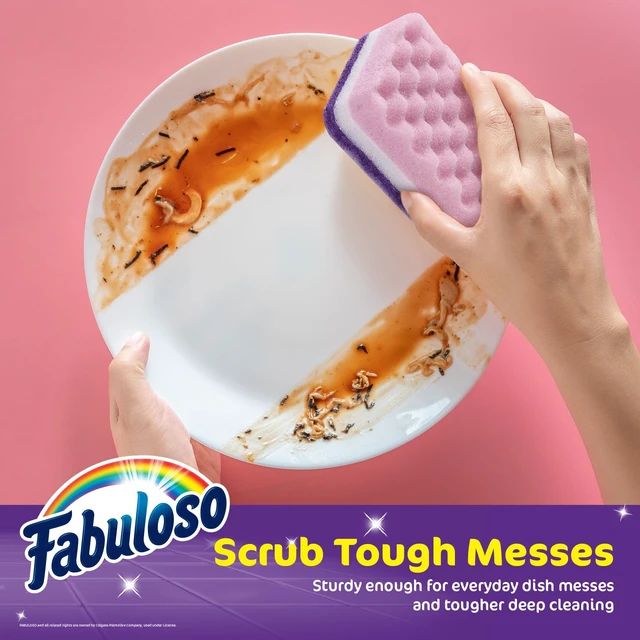 Alt view image 3 of 6 - Fabuloso Scratch-Free Kitchen Dish Sponges, Purple, 4 Count