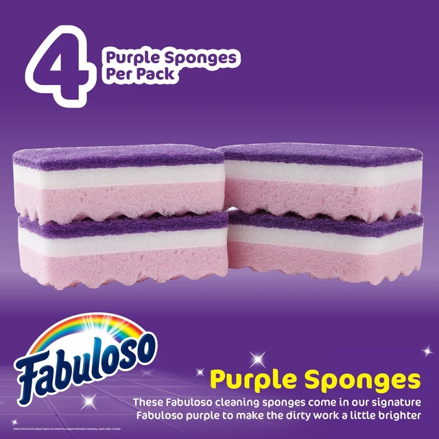 Alt view image 4 of 6 - Fabuloso Scratch-Free Kitchen Dish Sponges, Purple, 4 Count