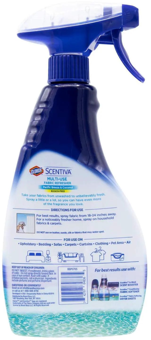 Alt view image 5 of 5 - Clorox Scentiva Fabric Refresher, Pacific Breeze & Coconut, 16.9 Fl Oz