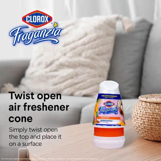 Alt view image 7 of 7 - Clorox Fraganzia Gel Air Freshener Cone, Hawaiian Escape, 6 Oz