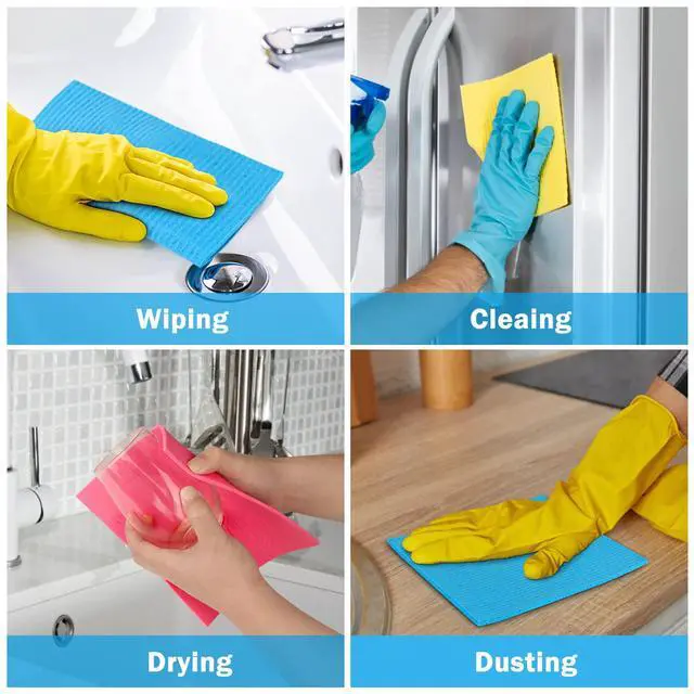 Alt view image 2 of 6 - HOMEXCEL 10PK Swedish Dishcloths for Kitchen, Absorbent Dish Cloths, 7x6in