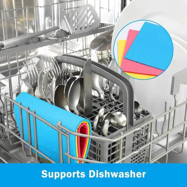 Alt view image 3 of 6 - HOMEXCEL 10PK Swedish Dishcloths for Kitchen, Absorbent Dish Cloths, 7x6in