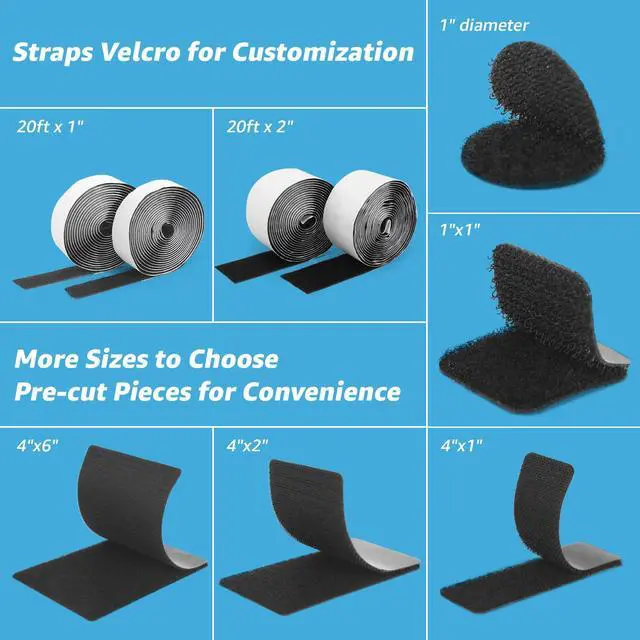 Alt view image 4 of 6 - Art3d 16 Sets Hook and Loop Tape, 1"x 4" Sticky Back, Heavy Duty