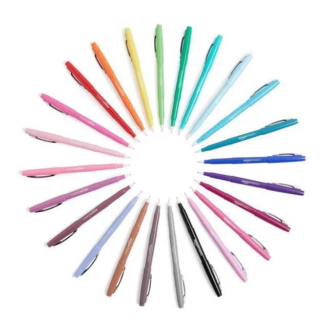 Alt view image 3 of 7 - Amazon Basics Felt Tip Marker Pens, Assorted Colors, for Art Projects, Writing, Drawing, and Journaling, 12-Pack