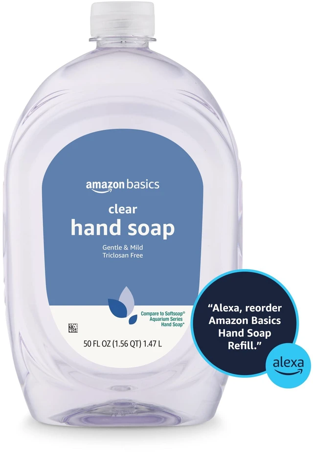 Alt view image 4 of 5 - Amazon Basics Gentle & Mild Clear Liquid Hand Soap Refill, Triclosan-Free, Dermatologist-Tested, pH Balanced, Cruelty-Free, 50 Fluid Ounces, 1-Pack (Previously Solimo)