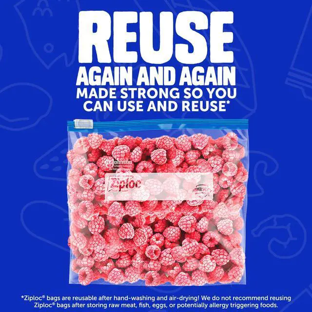 Alt view image 3 of 6 - Ziploc Gallon Freezer Slider Bags, Food Storage, 28 Count