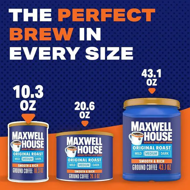 Alt view image 6 of 7 - Maxwell House Ground Coffee, Original Roast, 10.3 oz Canister