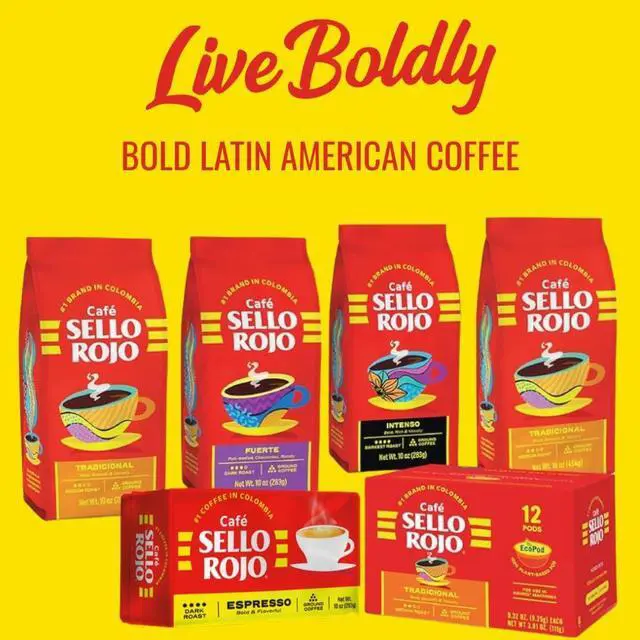Alt view image 5 of 5 - Sello Rojo Espresso Brick, Colombian Ground Coffee, 10 oz
