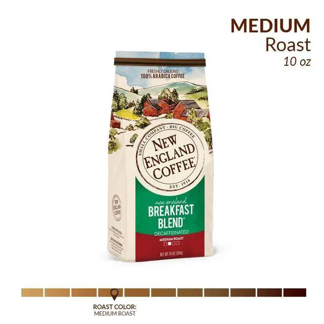 Alt view image 4 of 4 - New England Coffee Decaf Breakfast Blend Ground Coffee 10oz (Pack of 1)