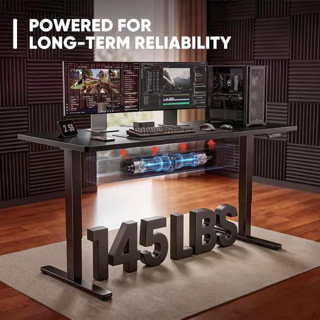Alt view image 5 of 7 - Furmax 55 Inches Electric Height Adjustable Standing Desk Home Office Desk