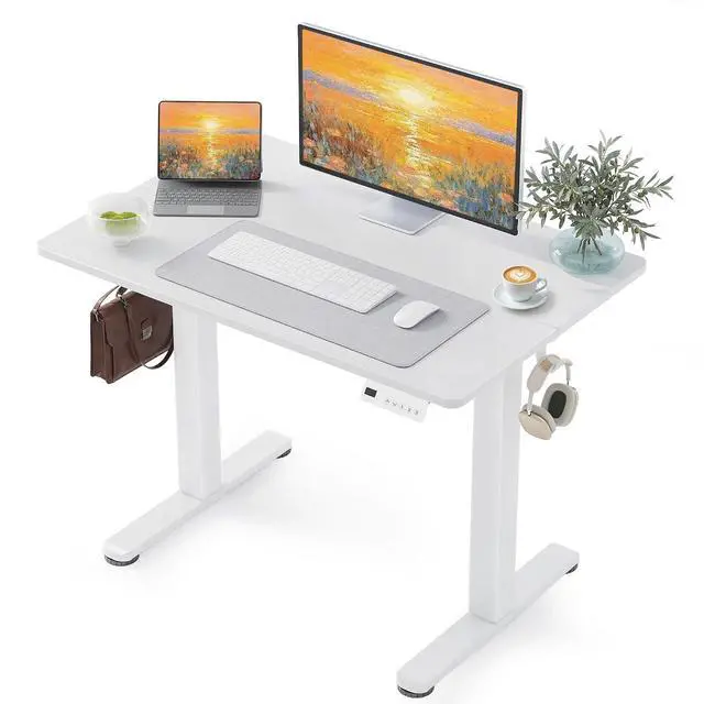 Main image of 40 x 24 Inch White Electric Standing Desk