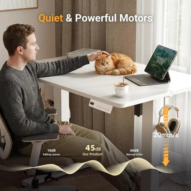 Alt view image 7 of 7 - 40 x 24 Inch White Electric Standing Desk