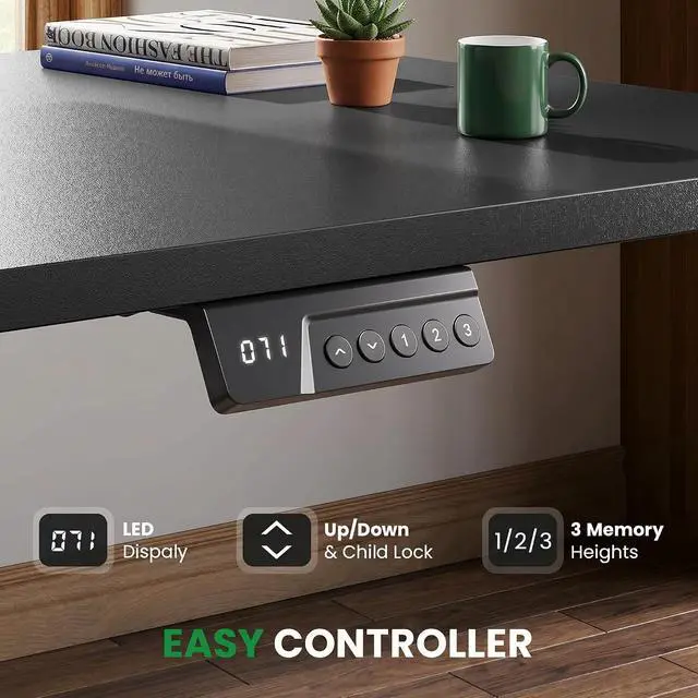 Alt view image 5 of 7 - 63x55 Inch L-Shaped Standing Desk with Charging Station Corner Desk