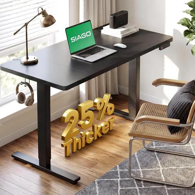 Main image of Electric Standing Desk Adjustable - 48 x 24 Inch Sit Stand up Desk with Cable Management - 3 Memory Preset Adjustable Height Table