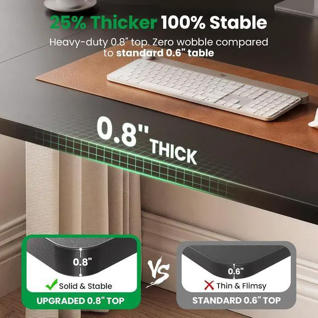 Alt view image 2 of 7 - Electric Standing Desk Adjustable - 48 x 24 Inch Sit Stand up Desk with Cable Management - 3 Memory Preset Adjustable Height Table
