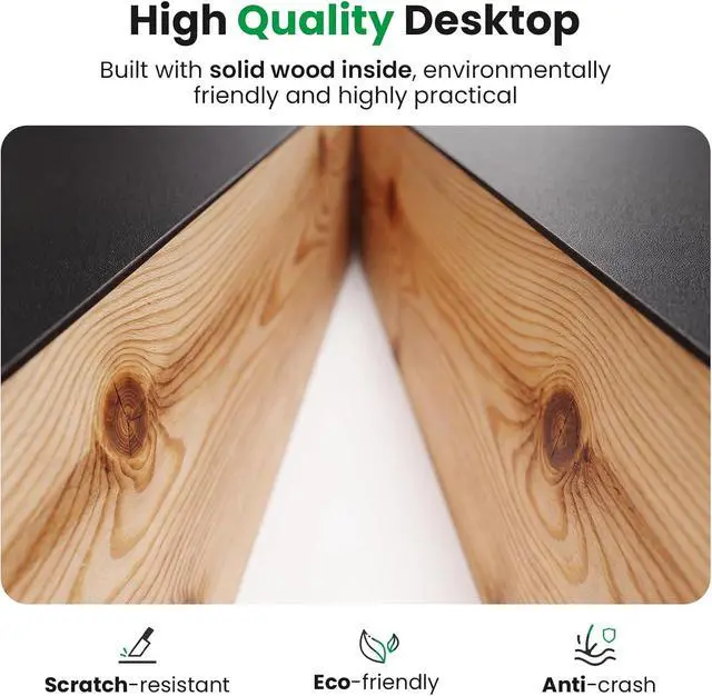 Alt view image 6 of 7 - Electric Standing Desk Adjustable - 48 x 24 Inch Sit Stand up Desk with Cable Management - 3 Memory Preset Adjustable Height Table