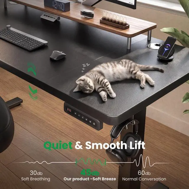 Alt view image 7 of 7 - Electric Standing Desk Adjustable - 48 x 24 Inch Sit Stand up Desk with Cable Management - 3 Memory Preset Adjustable Height Table