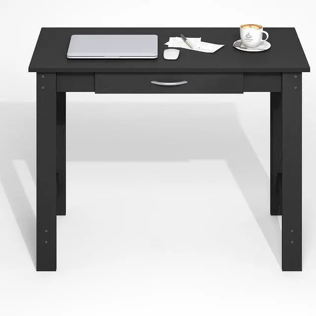 Alt view image 4 of 6 - Jaya Desk, 39.2 Wide Computer Desk with Drawer, Darkwood