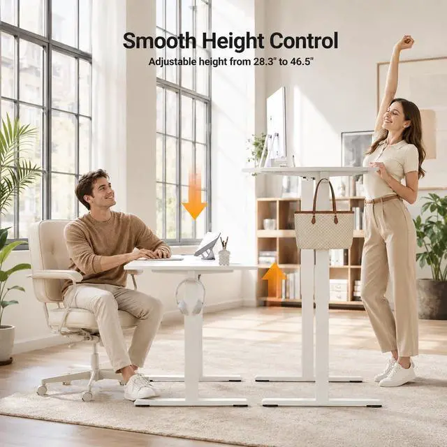 Alt view image 4 of 7 - 40 x 24 Inch White Electric Standing Desk