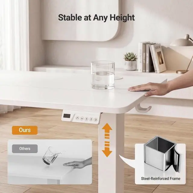 Alt view image 5 of 7 - 40 x 24 Inch White Electric Standing Desk