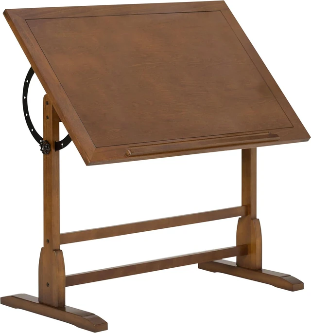 Main image of Studio Designs Vintage Drafting Table - Antique Design Solid Wood Drafting Table with Built-In Pencil Groove and Pencil Ledge - Angle Adjustable Work Surface