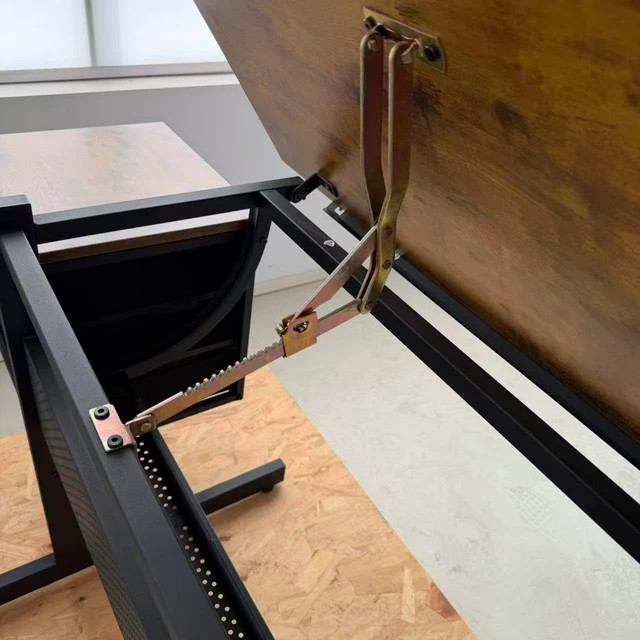 Alt view image 7 of 7 - Wood Adjustable Drafting Table with Stool & 3 Drawers, Tilting Art Desk for Drawing & Crafting, Multi-Functional Study & Office Desk