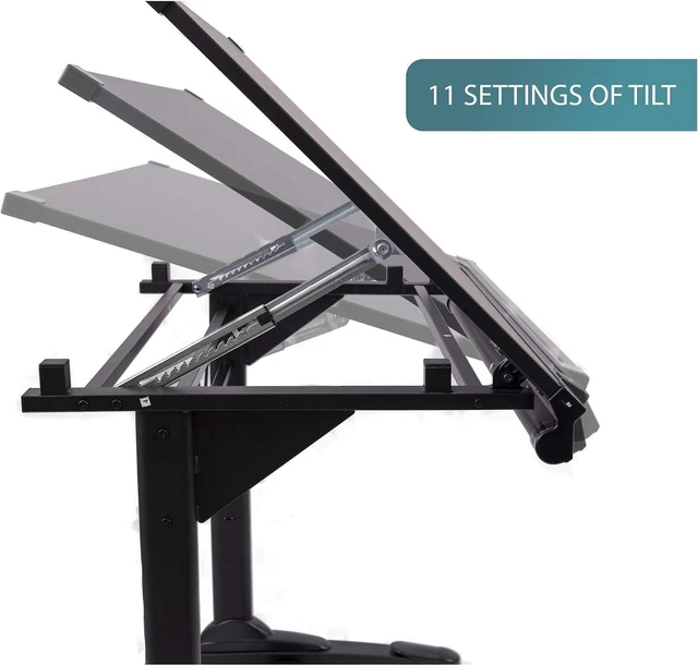 Alt view image 7 of 7 - Stand Up Desk Store Adjustable Height and Angle Drafting Table Drawing Desk with Large Surface (Black Frame/Black Top, 40" W X 26" D)