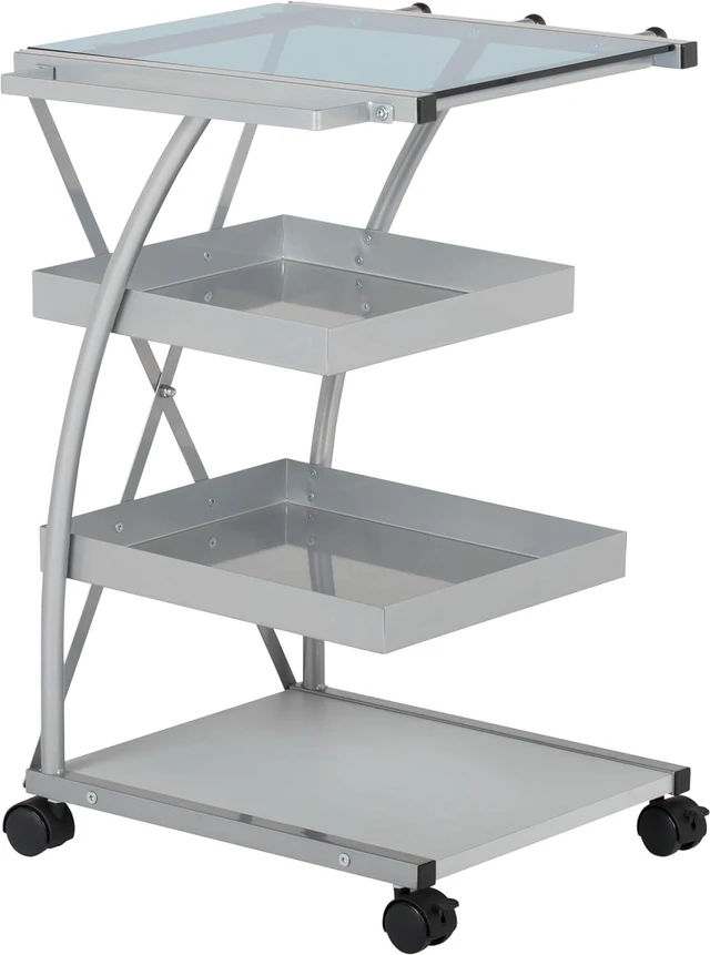Main image of Modern Triflex Mobile Storage Taboret for Arts and Crafts Silver 18.5" W x 16" D x 25.5" H