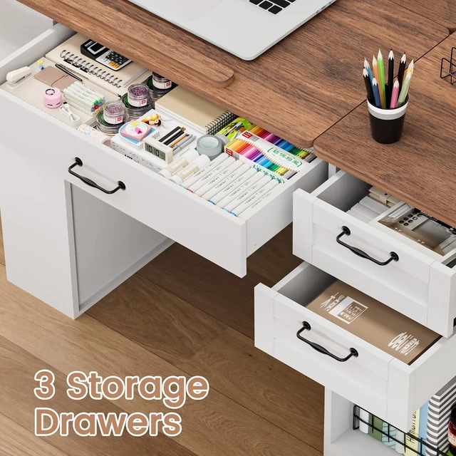 Alt view image 7 of 7 - Drafting Table with Storage Cabinet & Drawers, Adjustable Drawing Table with Open Shelves, Craft Art Desk for Artists, Painters, Drawing, Crafting, Reading, Writing, Working