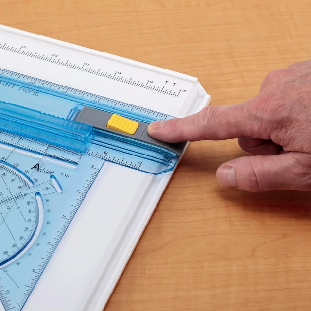 Alt view image 7 of 7 - Technical Drawing Board - Portable Drafting Table with Multi-Tool Kit, Break-Resistant Plastic, Straight-Edge Lock Mechanism, Transparent Ruler, Protractor, Clamping Rail - 14.5"x19.75"