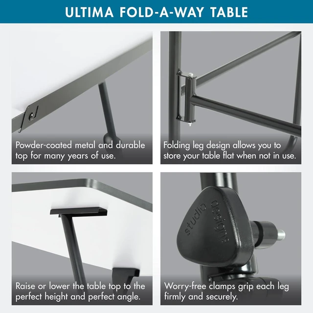 Alt view image 6 of 7 - Studio Designs 19652 Ultima Fold A Way Table, Black