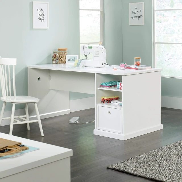 Alt view image 2 of 7 - Craft Pro Series Craft Table/ Pantry cabinets, in White finish