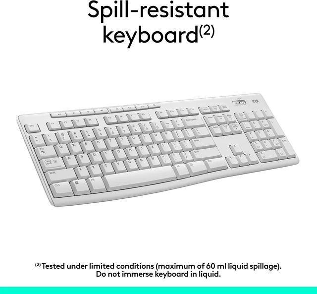 Alt view image 4 of 7 - MK270 Full Size Wireless Keyboard and Mouse Combo - Off White
