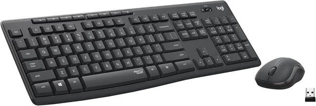 Main image of MK295 Full Size Silent Wireless Keyboard Mouse Combo - Graphite