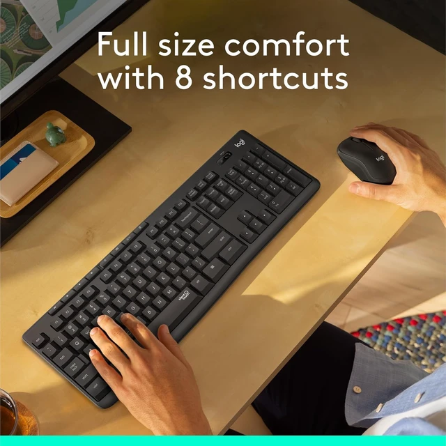 Alt view image 5 of 7 - MK295 Full Size Silent Wireless Keyboard Mouse Combo - Graphite