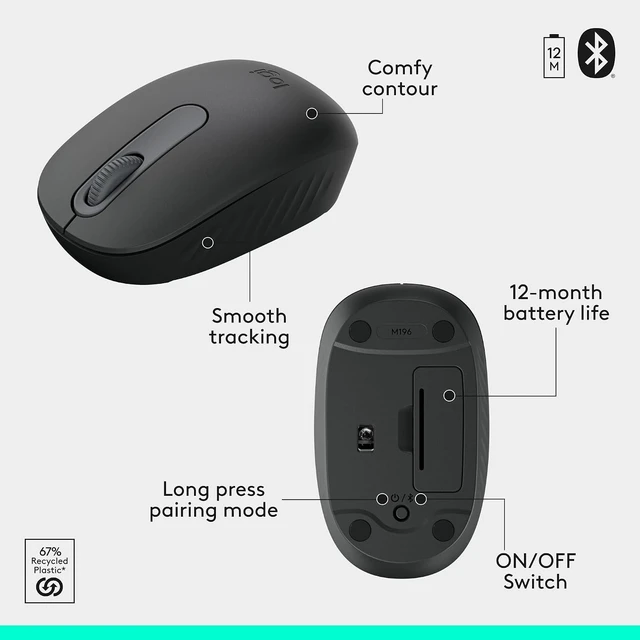 Alt view image 7 of 7 - MK250 Wireless Bluetooth Keyboard and Mouse Combo - Graphite