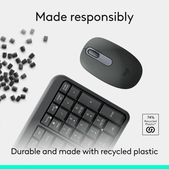 Alt view image 6 of 7 - MK250 Wireless Bluetooth Keyboard and Mouse Combo - Graphite