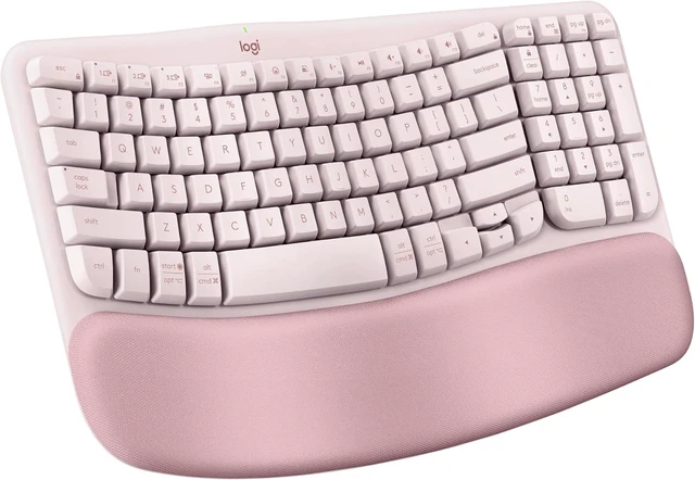 Main image of Wave Keys Ergonomic Wireless Keyboard with Palm Rest - Rose