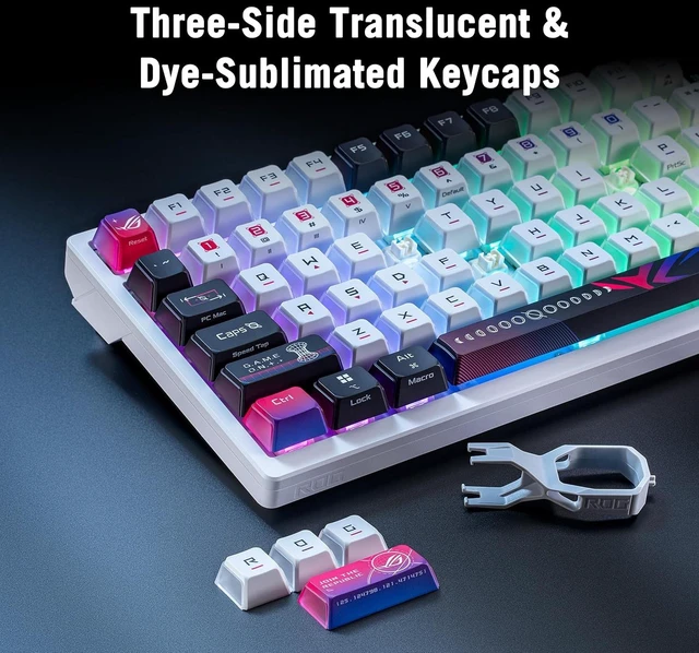 Alt view image 2 of 7 - ASUS ROG Azoth X Wireless Mechanical Gaming Keyboard - 75% TKL, PBT Keycaps