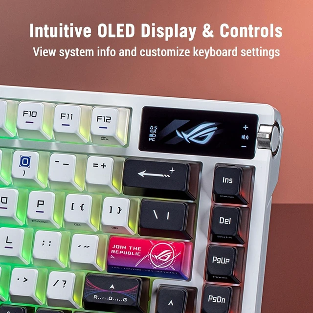 Alt view image 3 of 7 - ASUS ROG Azoth X Wireless Mechanical Gaming Keyboard - 75% TKL, PBT Keycaps