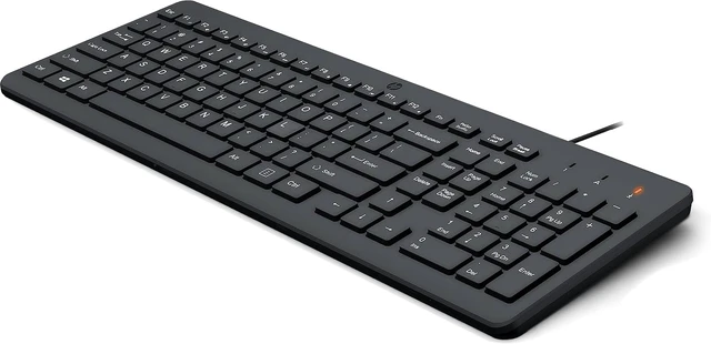 Alt view image 2 of 7 - HP 150 Wired Keyboard - Full-Sized, Keyboard with Numeric Keypad - Silent-Touch Chiclet Keyboard - Ergonomic, Comfortable Design - USB Plug-and-Play Connectivity, LED Indicators (664R5AA, Black)