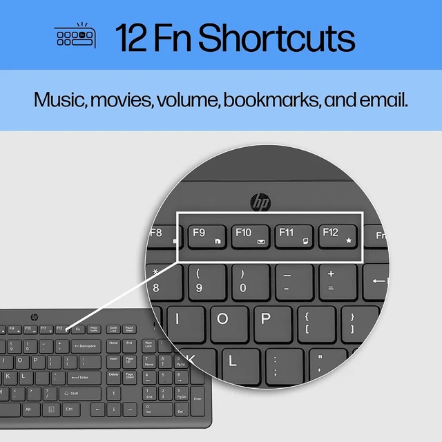 Alt view image 4 of 7 - HP 150 Wired Keyboard - Full-Sized, Keyboard with Numeric Keypad - Silent-Touch Chiclet Keyboard - Ergonomic, Comfortable Design - USB Plug-and-Play Connectivity, LED Indicators (664R5AA, Black)