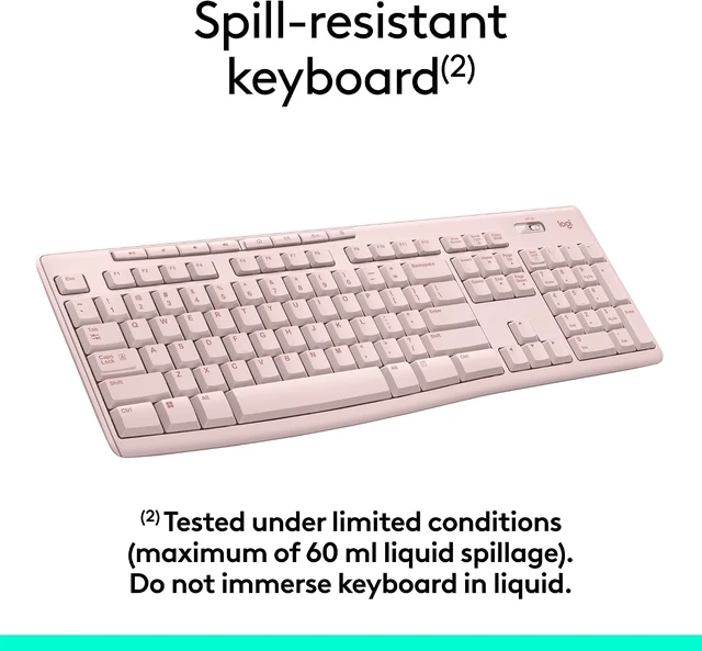 Alt view image 4 of 7 - MK270 Full Size Wireless Keyboard and Mouse Combo - Rose
