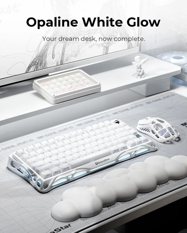 Alt view image 2 of 7 - GravaStar Mercury K1 75% Wireless Mechanical Gaming Keyboard RGB Backlit